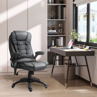 HOMCOM Office Chair with Massage Heat - Black