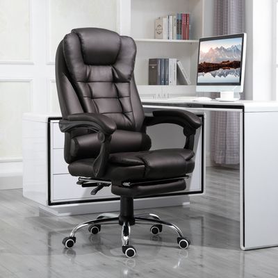 HOMCOM PU Leather Computer Chair-Brown - Brown