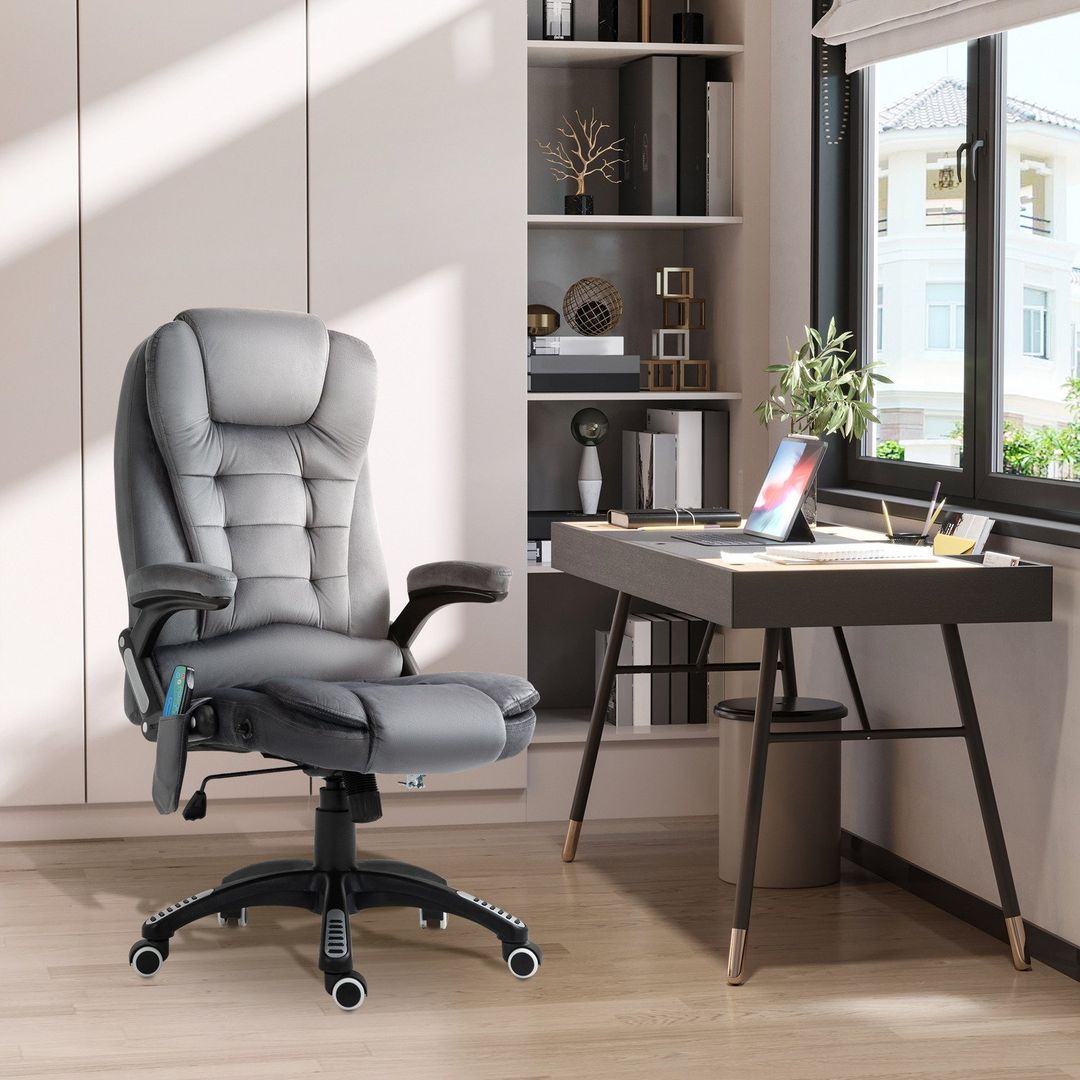 Vinsetto Massage Office Chair Recliner - Grey - Image 1