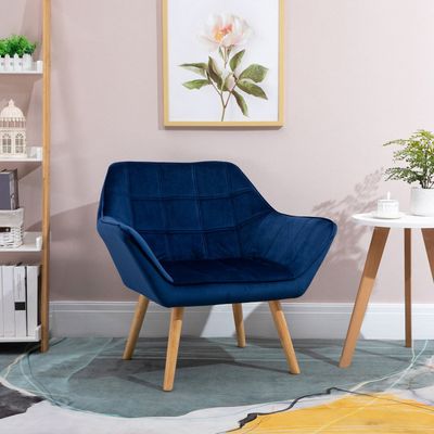 HOMCOM Accent Chairs with Slanted Back - Blue