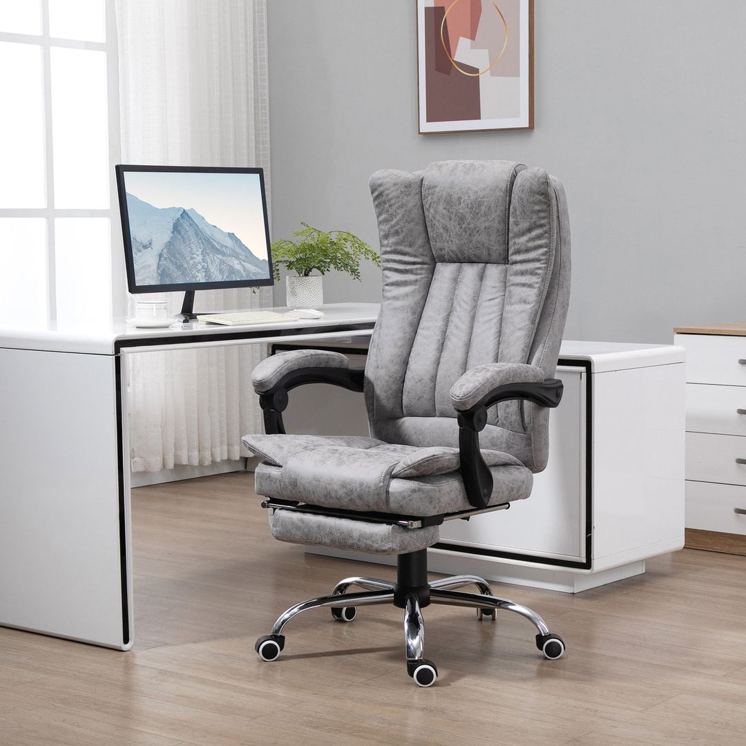 Vinsetto Massage Office Chair 6 Point - Grey - Image 1