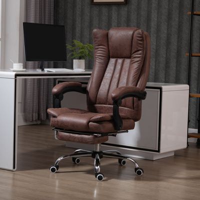 Vinsetto Arms Footrest Swivel Computer Chair - Brown