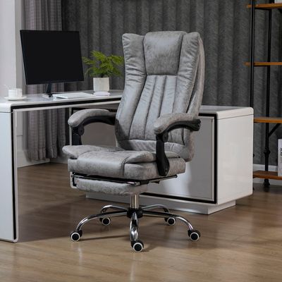 Vinsetto Arms Footrest Swivel Computer Chair - Grey