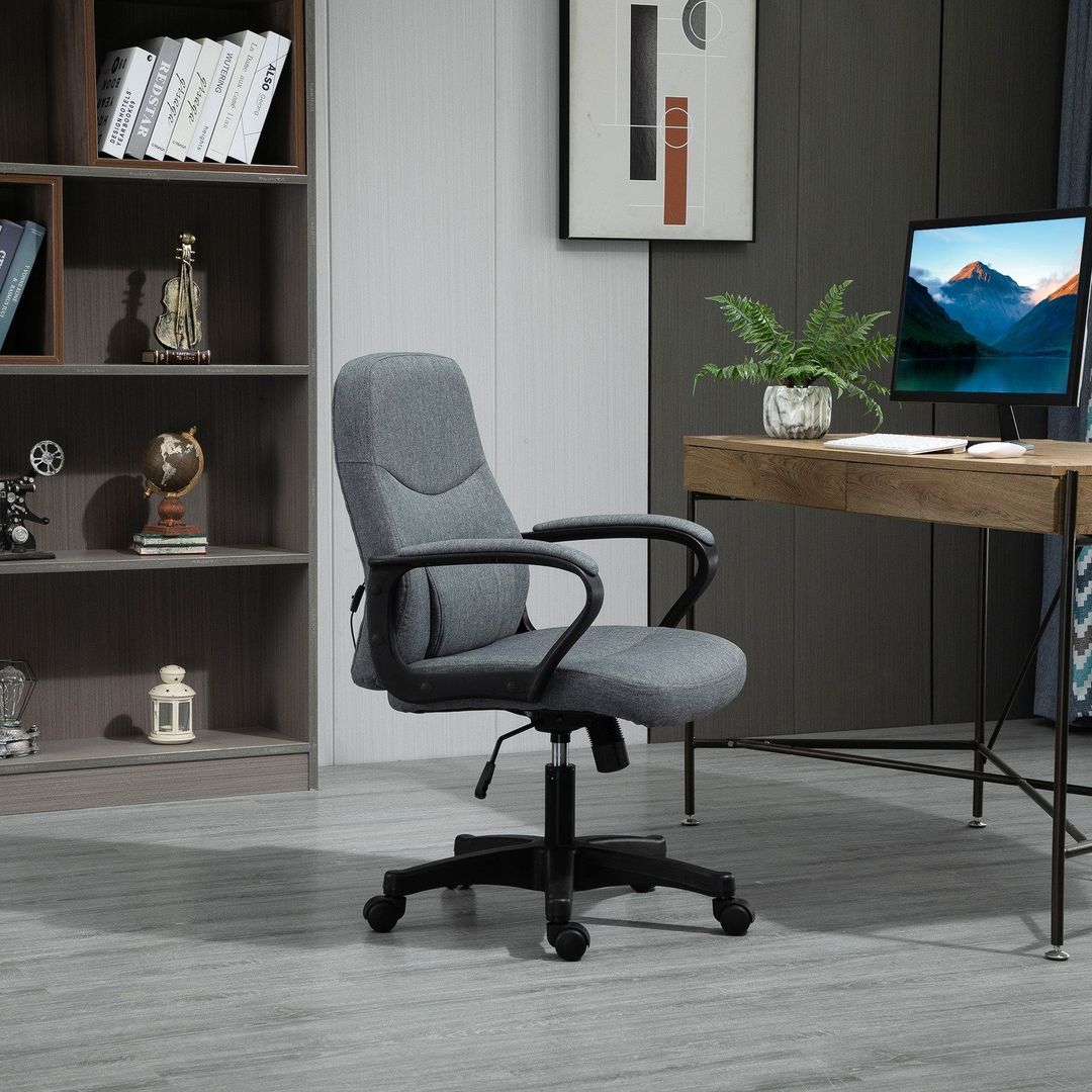 Vinsetto Office Chair with 2 Point Massage - Grey - Image 1