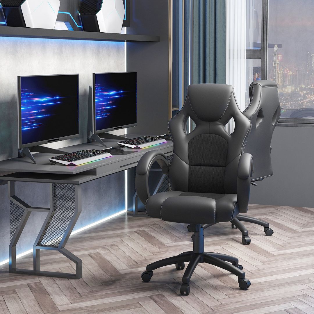 Vinsetto Gaming Chair Computer Desk Chair - Black / 15.4kg - Image 1