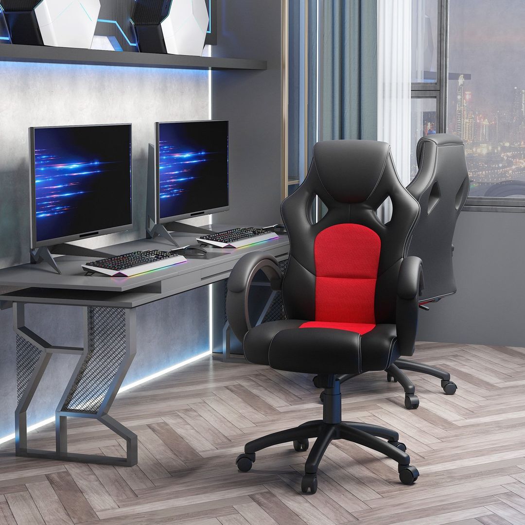 Vinsetto Gaming Chair Computer Desk Chair - Black, red / 14.5kg - Image 1