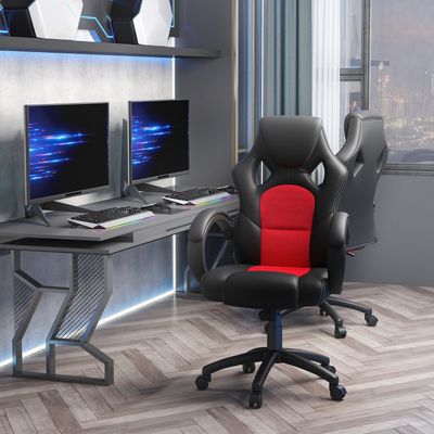 Vinsetto Gaming Chair Computer Desk Chair - Black, red / 14.5kg