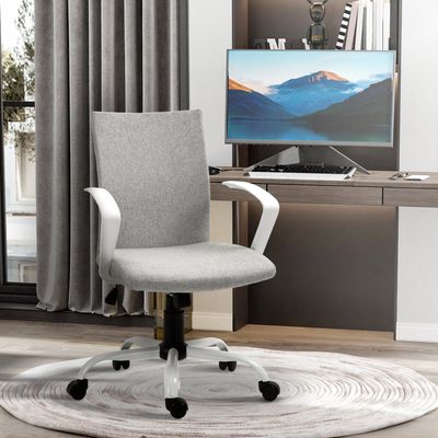 Vinsetto Office Desk Chair Fabric - Light Grey