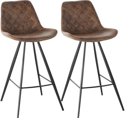 HOMCOM Set Of 2 Bar Stools Vintage - Brown