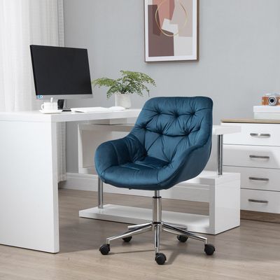 Vinsetto Comfy Velvet Desk Chair - Blue