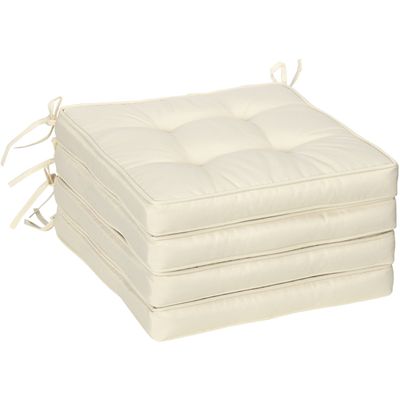 Outsunny Replacement Garden Seat Cushion Pad with Ties - Cream White