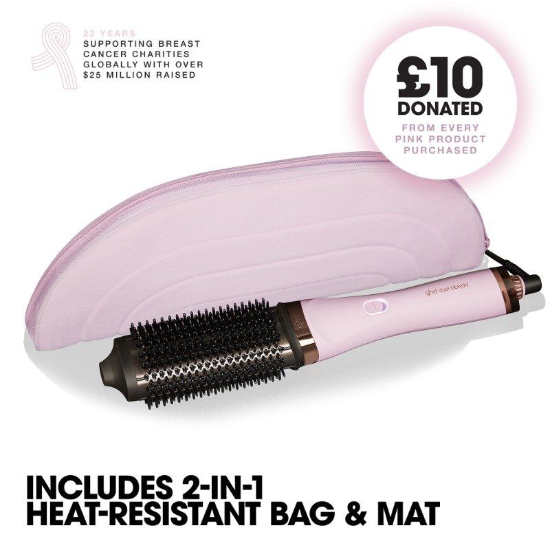 ghd Duet Blowdry Charity Limited Edition Hair Dryer Brush in Pink Sorb - Image 1