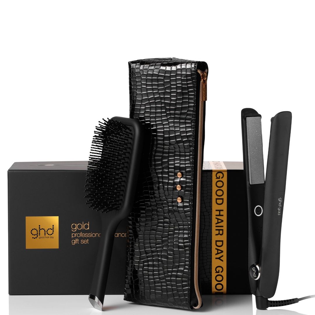 ghd Gold Festive Gift Set - Hair Straighteners with Paddle Brush - Image 1