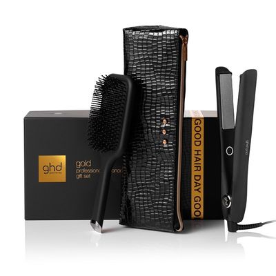 ghd Gold Styler gift set with detangling comb and styler bag