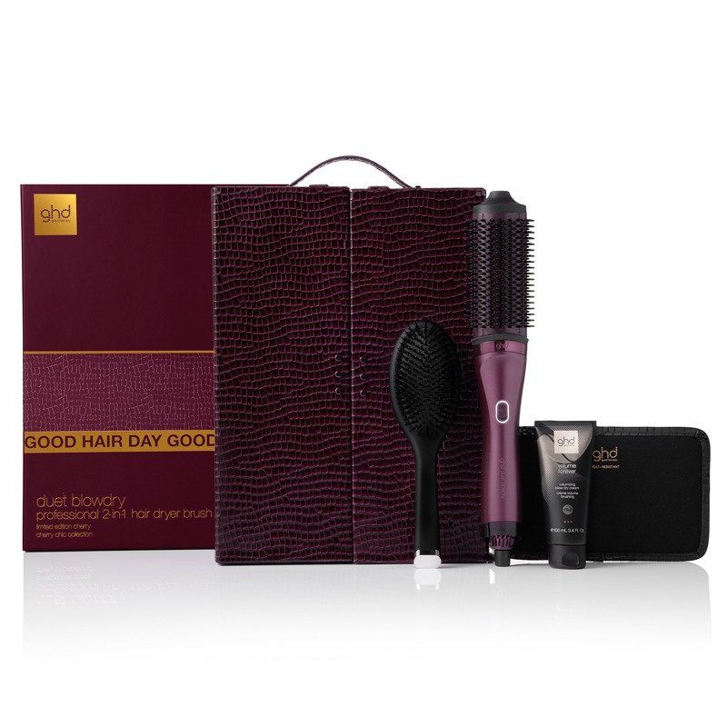 ghd Duet Blow Dry Hair Dryer Brush Christmas Gift Set In Cherry Chic ( - Image 1