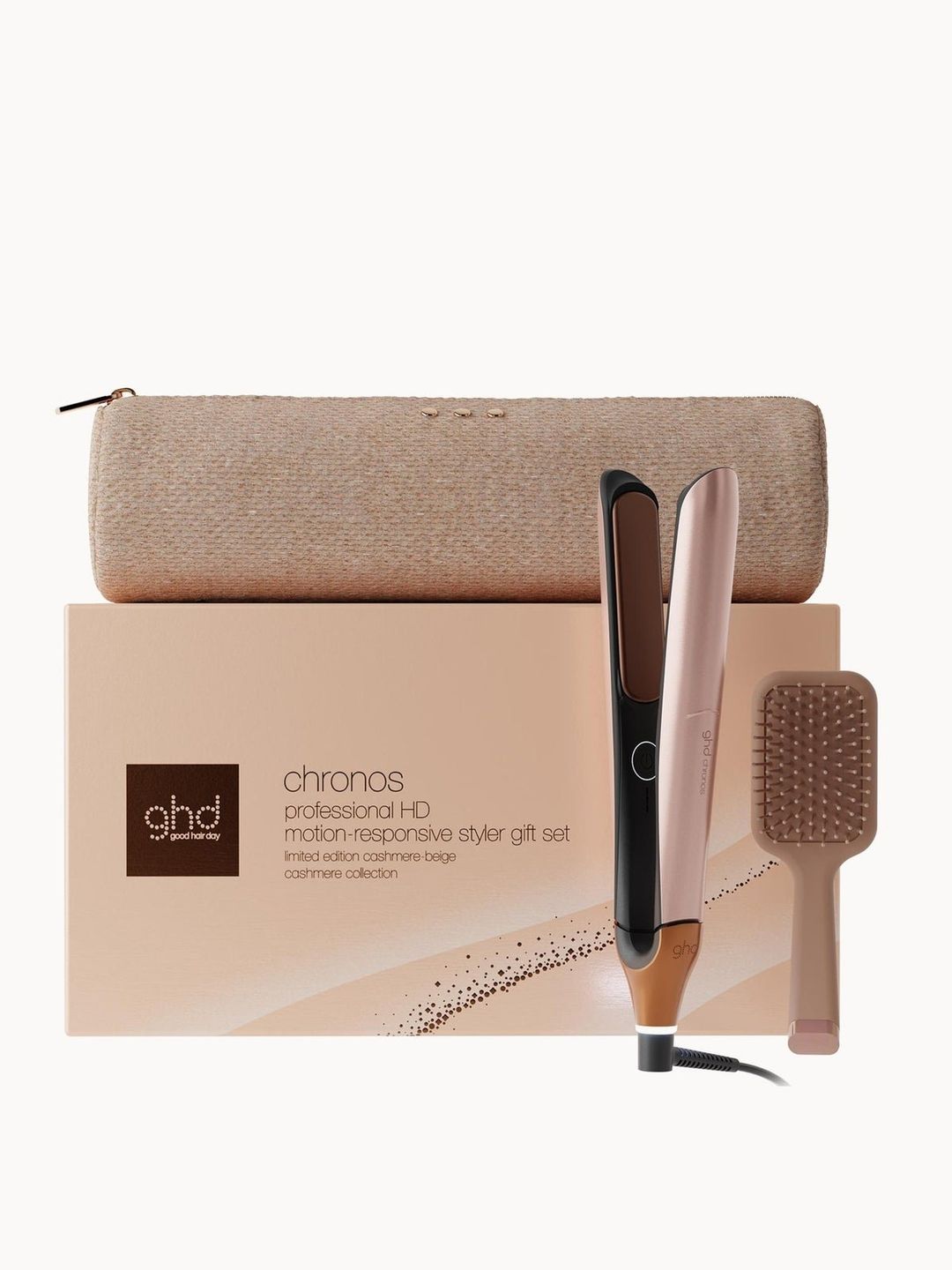 ghd Chronos Hair Straightener Festive Gift Set in Cashmere Beige - Image 1