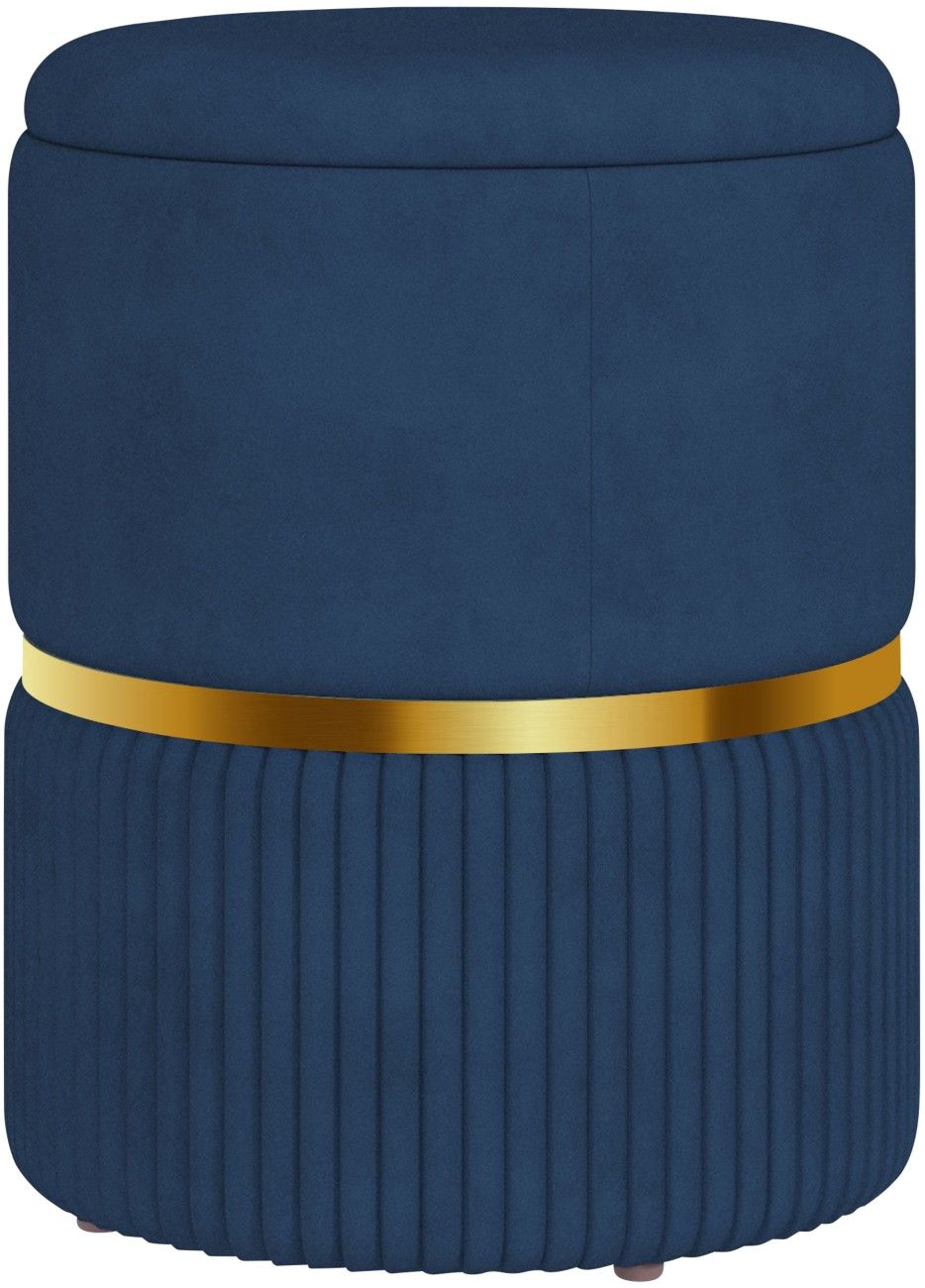 Homcom Ottoman Storage Velvet Luxe Teal/Gold - Image 1