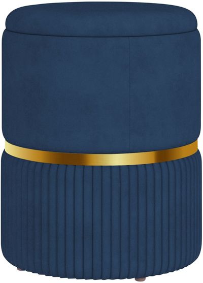 Homcom Ottoman Storage Velvet Luxe Teal/Gold