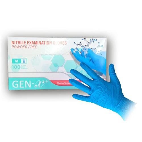 ValueX Nitrile Gloves Powder Free Blue Medium (Pack 100) - PP6001 - Image 1