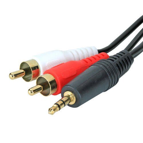 Cablenet 10m Audio 3.5mm Stereo Plug - 2 x RCA Plug Black PVC Cable - Image 1
