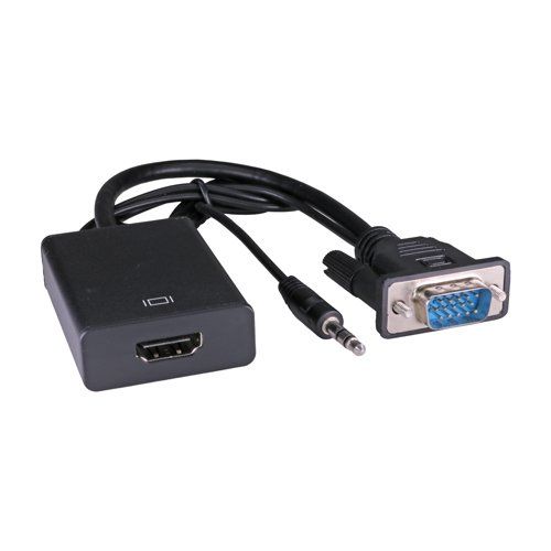 Cablenet 1080p 60Hz SVGA 3.5mm Audio - HDMI Female Black Converter - Image 1