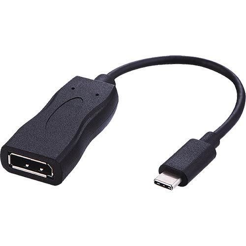 Cablenet 20cm USB 3.1c Male-DisplayPort Female 1.2 4Kx2K30Hz Tailed Blk Active - Image 1