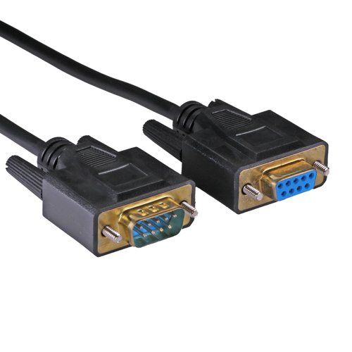 Cablenet 10m RS232 Serial DB9 Male - Female All Lines Black PVC Cable - Image 1