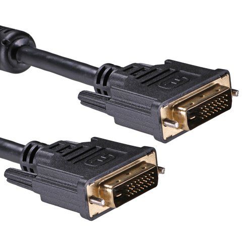 Cablenet 3m DVI-D 24+1 Dual Link 1080p Gold Male - Male 30AWG Black PVC Cable - Image 1