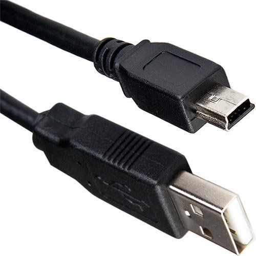 Cablenet 2m USB 2.0 Type A Male - USB Mini Type B Male Black PVC Cable - Image 1