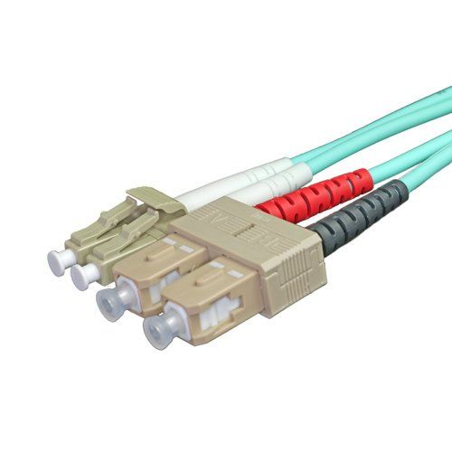 Cablenet 5m OM3 50/125 LC-SC Duplex Aqua LSOH Fibre Patch Lead - Image 1