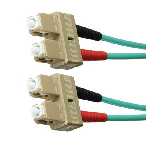Cablenet 2m OM3 50/125 SC-SC Duplex Aqua LSOH Fibre Patch Lead - Image 1