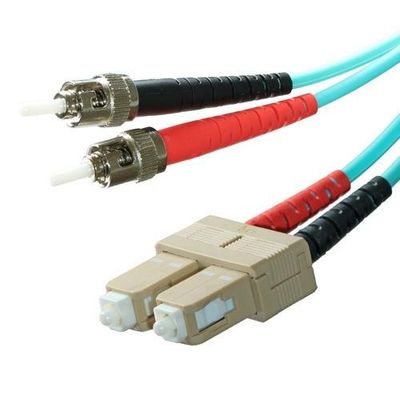 Cablenet 2m OM3 50/125 ST-SC Duplex Aqua LSOH Fibre Patch Lead