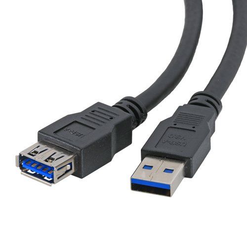 Cablenet 2m USB 3.0 Type A Male - Type A Female Black PVC Extension Cable - Image 1