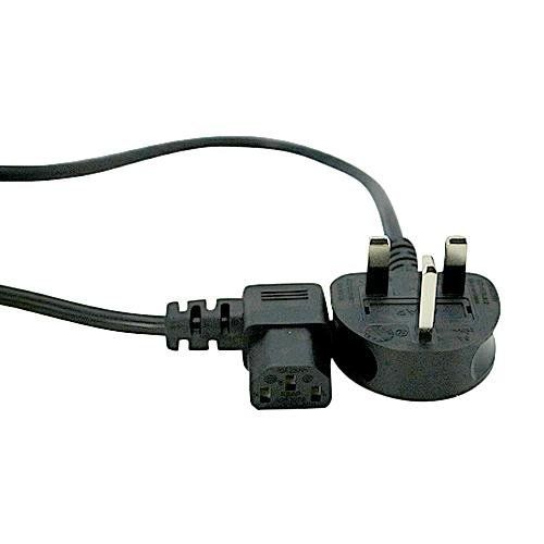 Cablenet 2m UK (5 Amp) - Right Angle IEC C13 Black PVC 0.75mm Power Le - Image 1