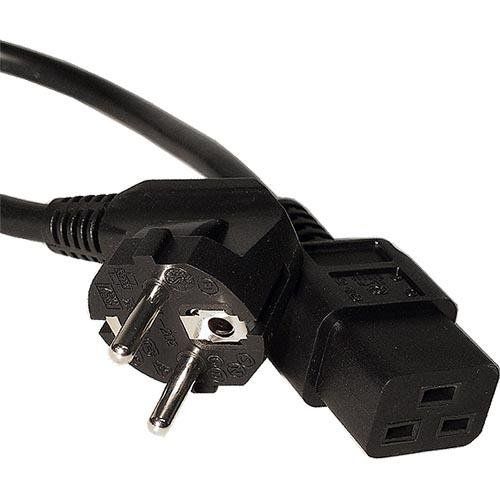 Cablenet 2.5m Right Angle Schuko - IEC C19 Black PVC 1.5mm Power Leads - Image 1