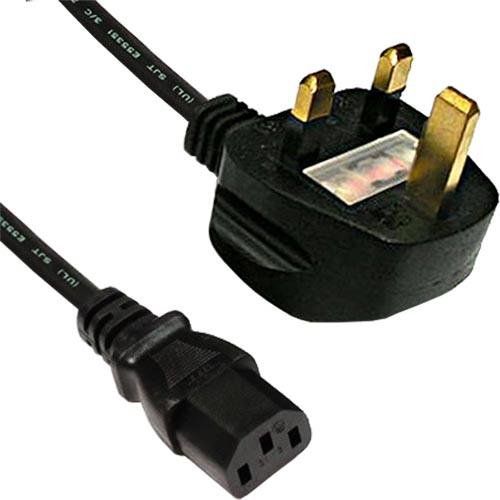 Cablenet 2m UK (5 Amp) - IEC C13 Black PVC 0.75mm Power Leads - Image 1