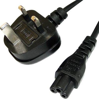 Cablenet 2m UK (5 Amp) - IEC C5 Cloverleaf Black PVC 0.75mm Power Lead