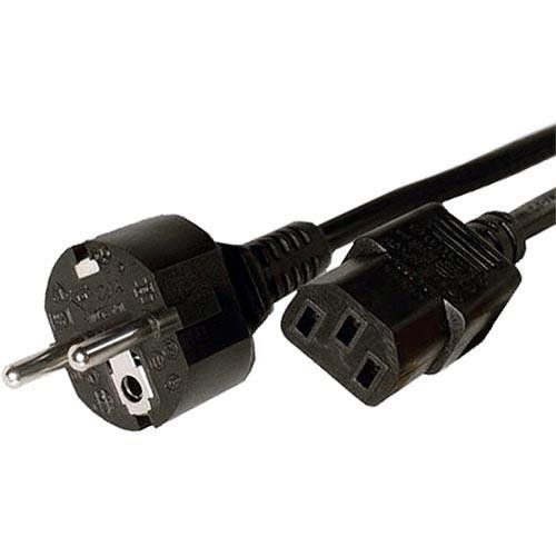 Cablenet 2m Straight Schuko - IEC C13 Black PVC 0.75mm Power Leads - Image 1