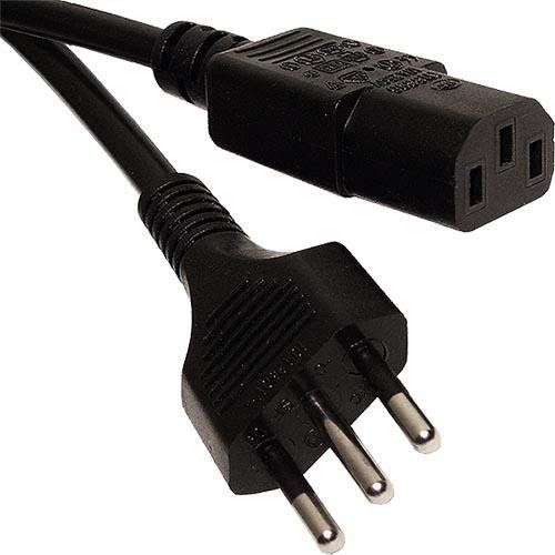 Cablenet 2.5m Italian Plug - IEC C13 Black PVC 1.0mm Power Leads - Image 1