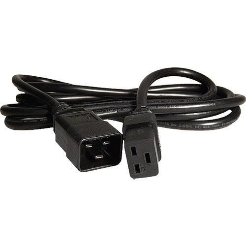 Cablenet 1m IEC C20 - IEC C19 Black PVC 1.5mm Power Leads - Image 1
