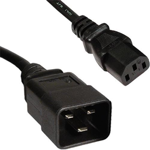 Cablenet 2m IEC C20 - IEC C13 Black PVC 1.5mm Power Leads - Image 1