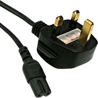 Cablenet 5m UK (3 Amp) - IEC C7 Figure of 8 Black PVC 0.75mm Power Lea