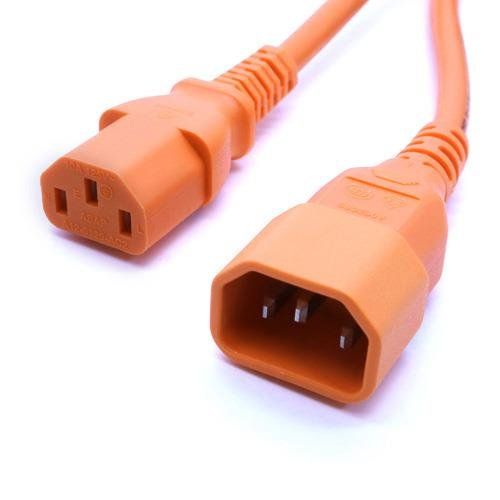 Cablenet 3m IEC C14 - IEC C13 Orange PVC 1.0mm Power Leads - Image 1