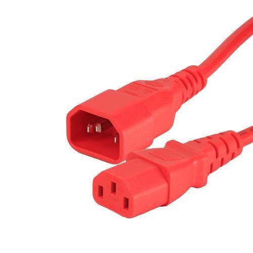 Cablenet 3m IEC C14 - IEC C13 Red PVC 1.0mm Power Leads - Image 1