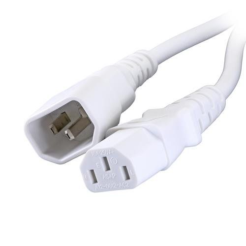 Cablenet 3m IEC C14 - IEC C13 White PVC 1.0mm Power Leads - Image 1