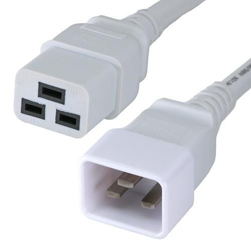 Cablenet 2.5m IEC C20 - IEC C19 White PVC 1.5mm Power Leads - Image 1