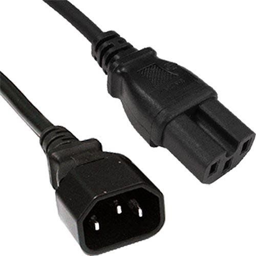 Cablenet 2m IEC C14 - IEC C15 Hot Condition Black H05RR-F 0.75mm Power - Image 1