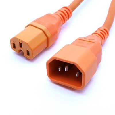 Cablenet 1m IEC C14 - IEC C15 Hot Condition Orange H05RR-F 1.0mm Power