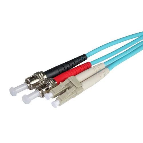 Cablenet 10m OM4 50/125 LC-ST Duplex Aqua LSOH Fibre Patch Lead - Image 1