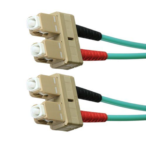 Cablenet 0.5m OM4 50/125 SC-SC Duplex Aqua LSOH Fibre Patch Lead - Image 1
